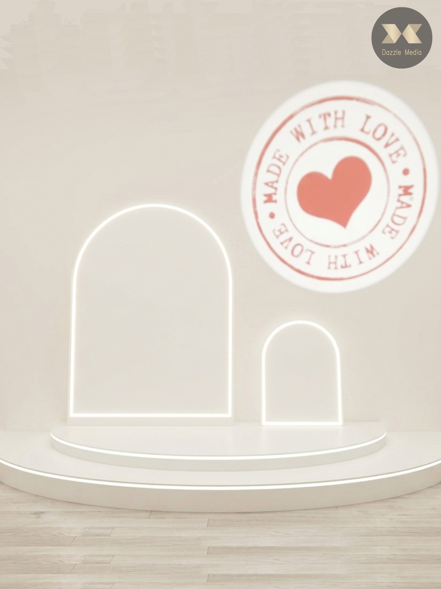 White Marble LED Neon Arch Welcome Sign Melbourne